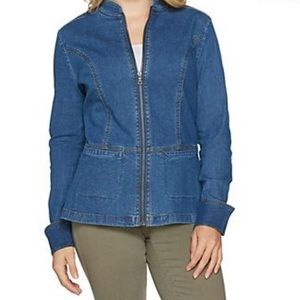 Denim & Co. stretch denim zip front jean jacket